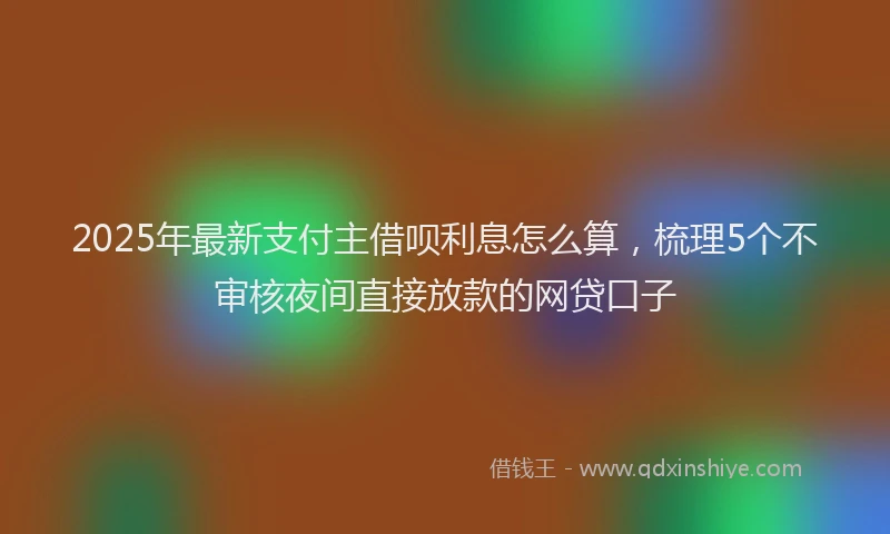 2025年最新支付主借呗利息怎么算，梳理5个不审核夜间直接放款的网贷口子
