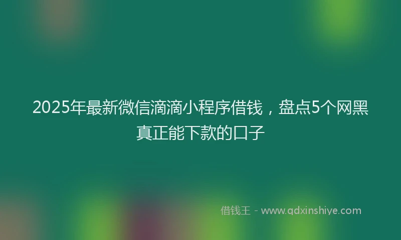 2025年最新微信滴滴小程序借钱，盘点5个网黑真正能下款的口子