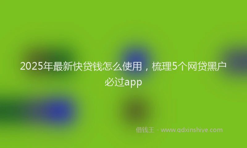 2025年最新快贷钱怎么使用，梳理5个网贷黑户必过app