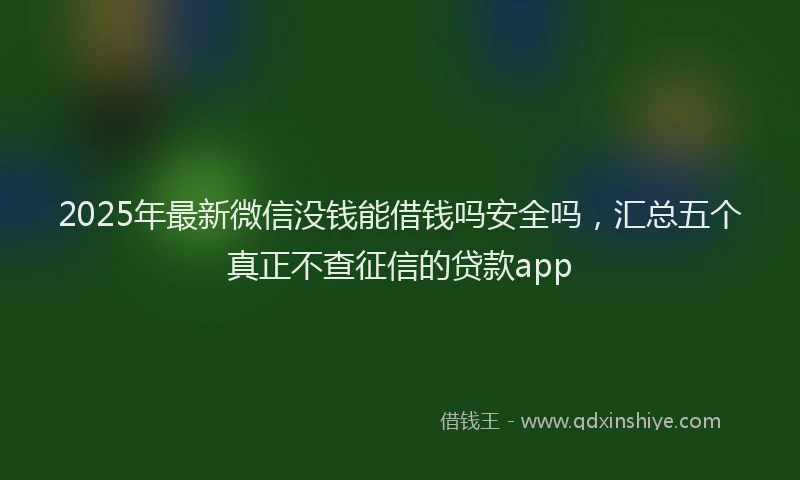 2025年最新微信没钱能借钱吗安全吗，汇总五个真正不查征信的贷款app