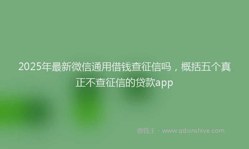 2025年最新微信通用借钱查征信吗，概括五个真正不查征信的贷款app