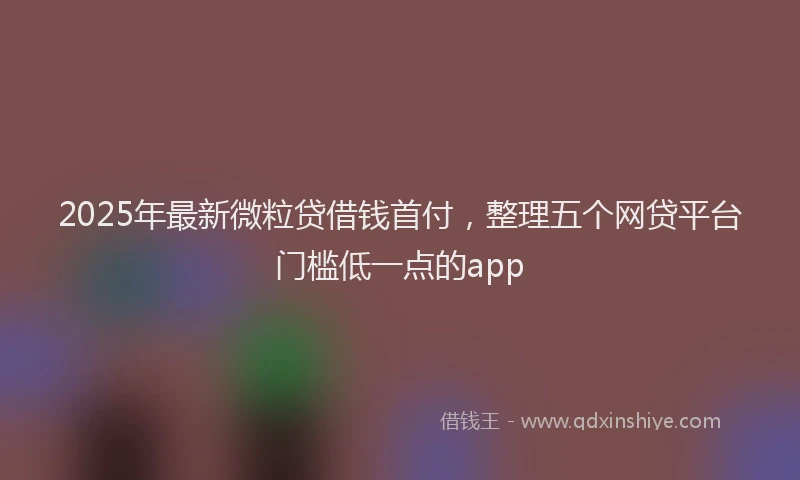 2025年最新微粒贷借钱首付，整理五个网贷平台门槛低一点的app