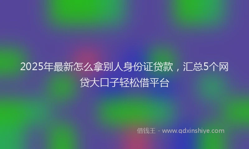2025年最新怎么拿别人身份证贷款，汇总5个网贷大口子轻松借平台