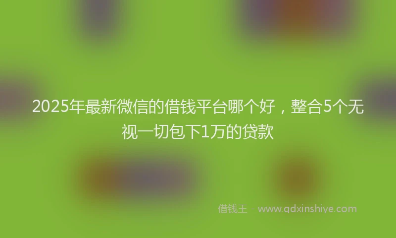 2025年最新微信的借钱平台哪个好，整合5个无视一切包下1万的贷款