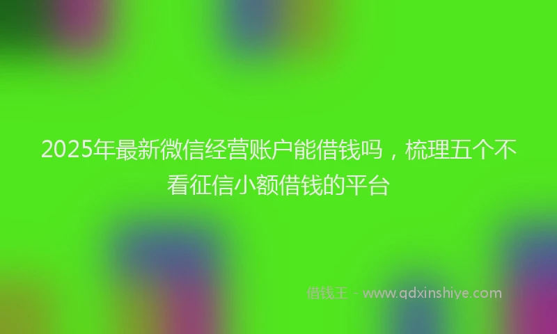 2025年最新微信经营账户能借钱吗，梳理五个不看征信小额借钱的平台