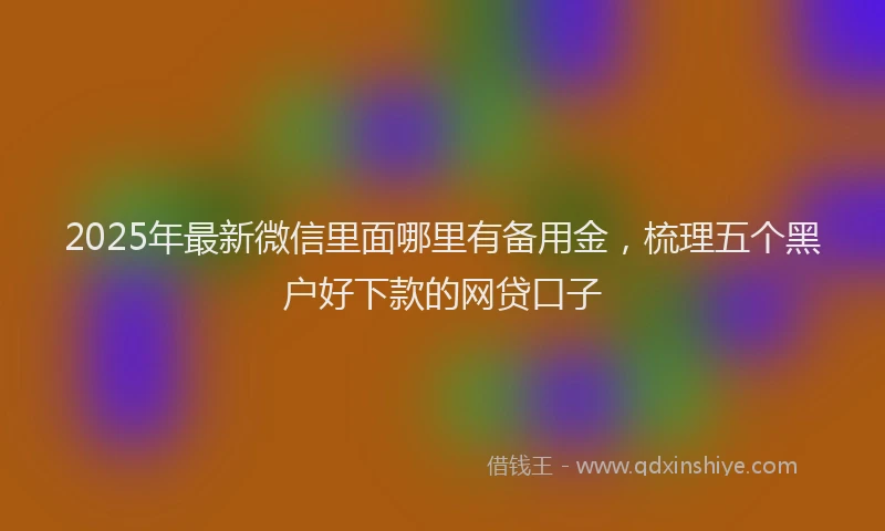 2025年最新微信里面哪里有备用金，梳理五个黑户好下款的网贷口子