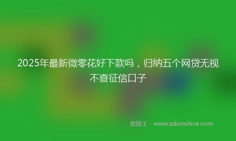 2025年最新微零花好下款吗，归纳五个网贷无视不查征信口子