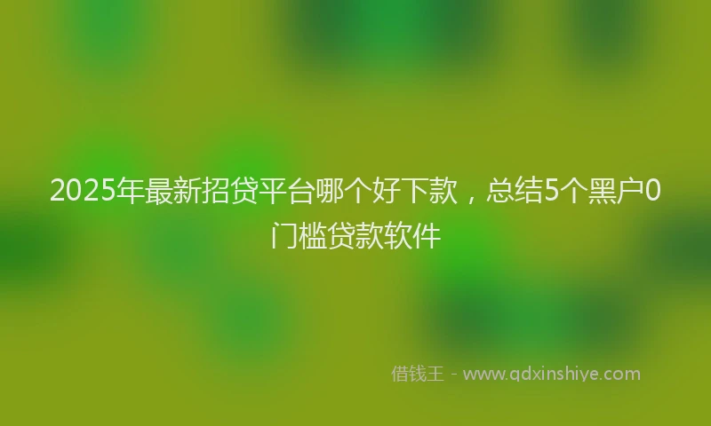 2025年最新招贷平台哪个好下款，总结5个黑户0门槛贷款软件
