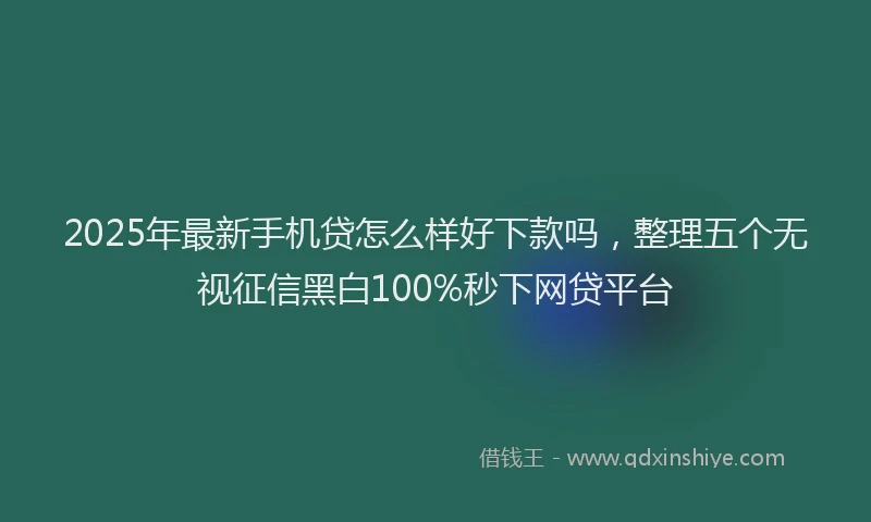 2025年最新手机贷怎么样好下款吗，整理五个无视征信黑白100%秒下网贷平台