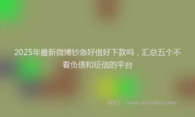 2025年最新微博钞急好借好下款吗，汇总五个不看负债和征信的平台