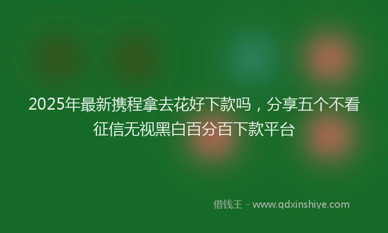 2025年最新携程拿去花好下款吗，分享五个不看征信无视黑白百分百下款平台