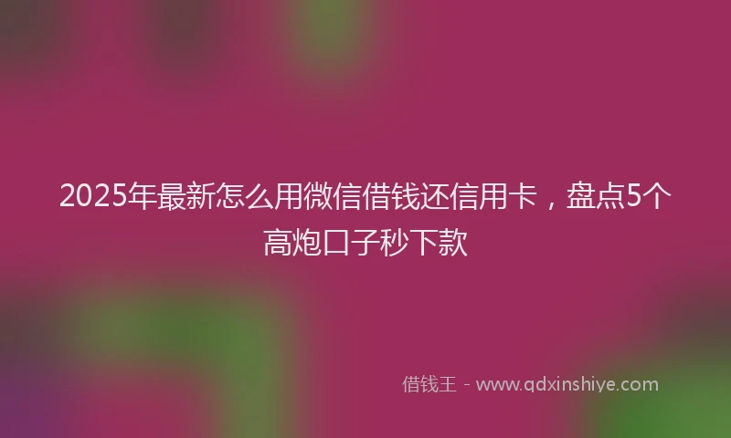 2025年最新怎么用微信借钱还信用卡，盘点5个高炮口子秒下款