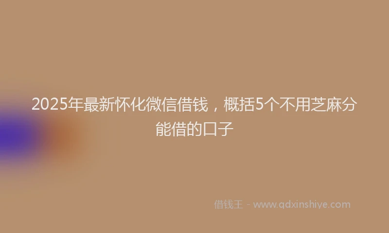 2025年最新怀化微信借钱，概括5个不用芝麻分能借的口子