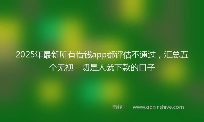 2025年最新所有借钱app都评估不通过，汇总五个无视一切是人就下款的口子