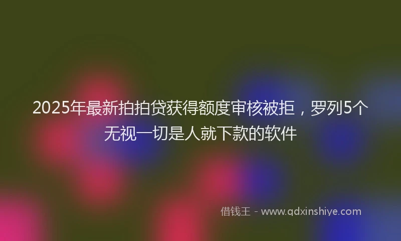 2025年最新拍拍贷获得额度审核被拒，罗列5个无视一切是人就下款的软件