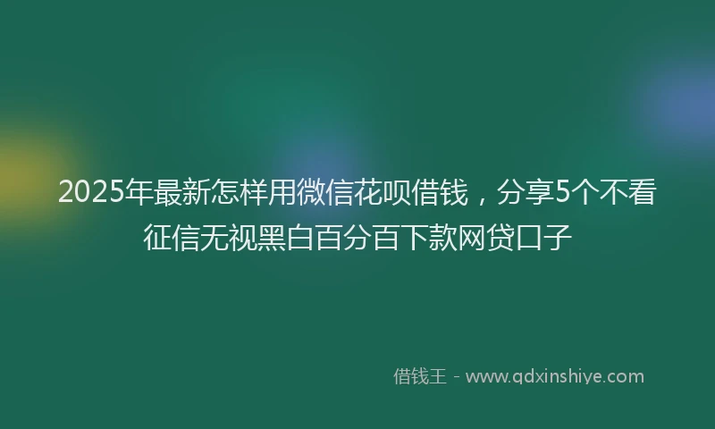 2025年最新怎样用微信花呗借钱，分享5个不看征信无视黑白百分百下款网贷口子