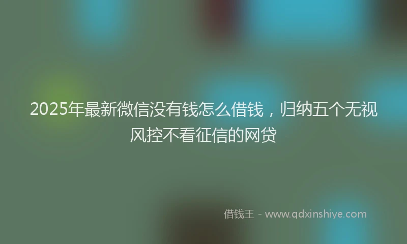 2025年最新微信没有钱怎么借钱，归纳五个无视风控不看征信的网贷