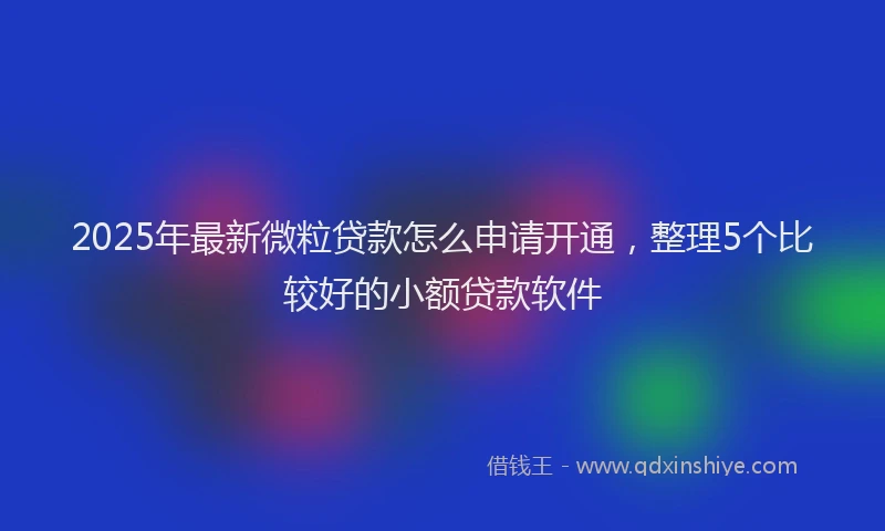 2025年最新微粒贷款怎么申请开通，整理5个比较好的小额贷款软件
