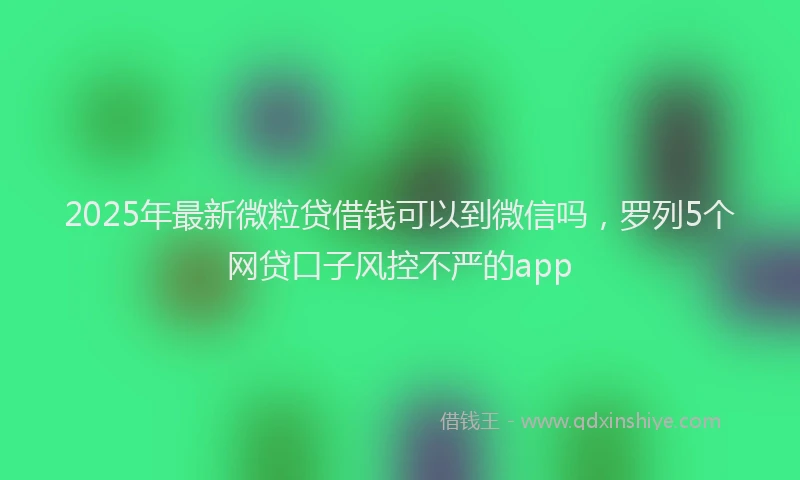 2025年最新微粒贷借钱可以到微信吗，罗列5个网贷口子风控不严的app