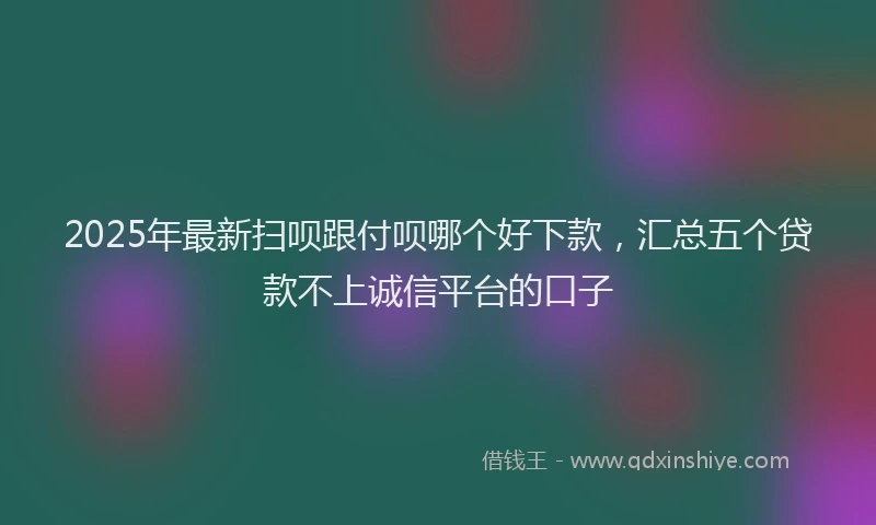 2025年最新扫呗跟付呗哪个好下款，汇总五个贷款不上诚信平台的口子
