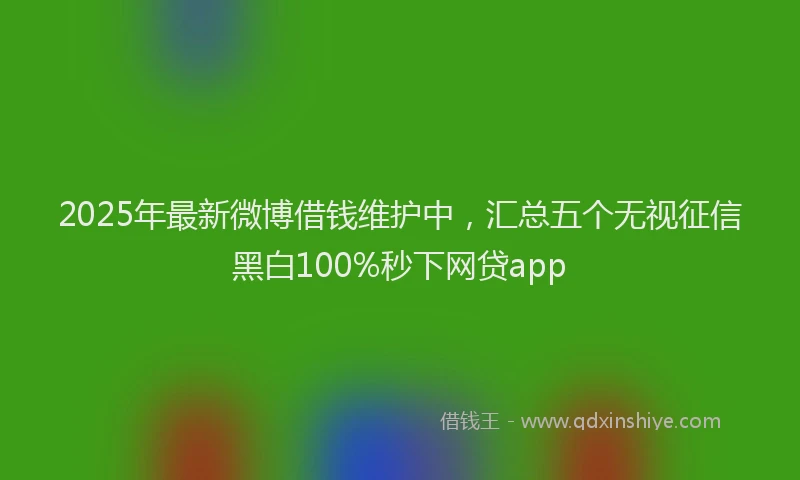 2025年最新微博借钱维护中，汇总五个无视征信黑白100%秒下网贷app