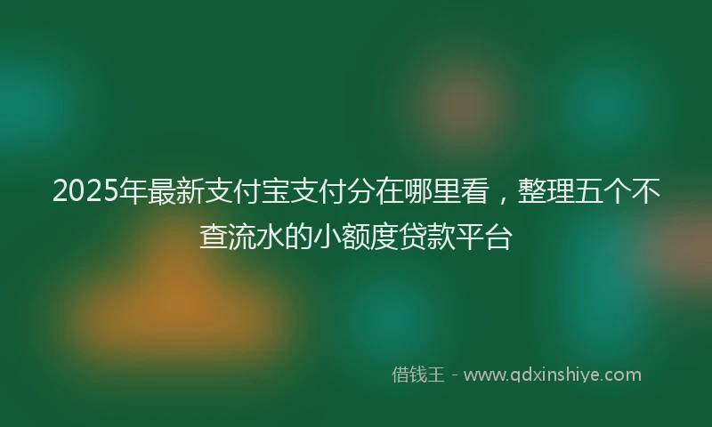2025年最新支付宝支付分在哪里看，整理五个不查流水的小额度贷款平台