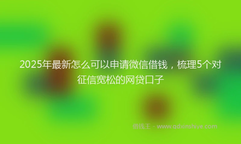 2025年最新怎么可以申请微信借钱，梳理5个对征信宽松的网贷口子