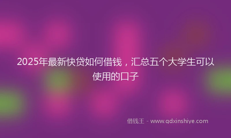 2025年最新快贷如何借钱，汇总五个大学生可以使用的口子
