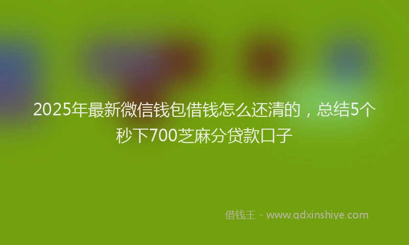 2025年最新微信钱包借钱怎么还清的，总结5个秒下700芝麻分贷款口子
