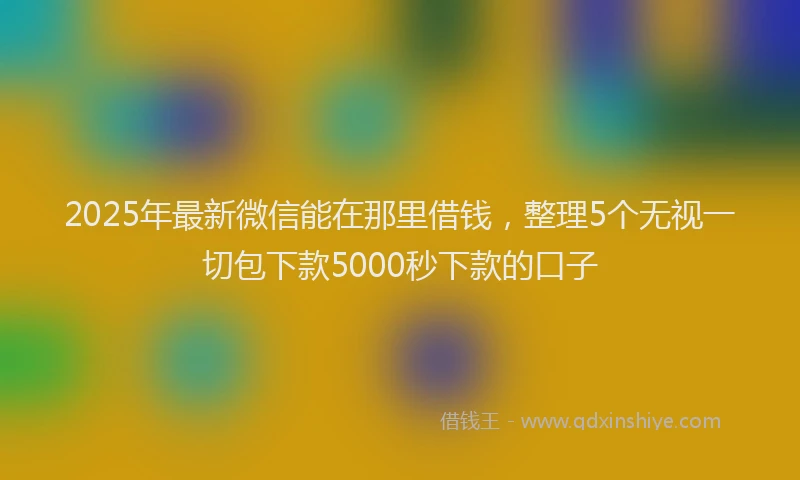2025年最新微信能在那里借钱，整理5个无视一切包下款5000秒下款的口子