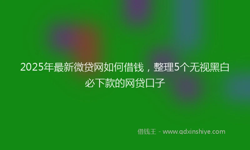 2025年最新微贷网如何借钱，整理5个无视黑白必下款的网贷口子
