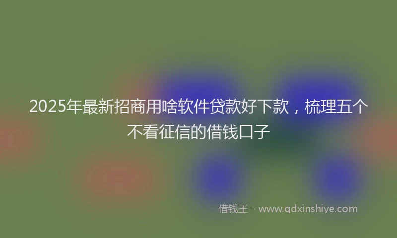 2025年最新招商用啥软件贷款好下款，梳理五个不看征信的借钱口子
