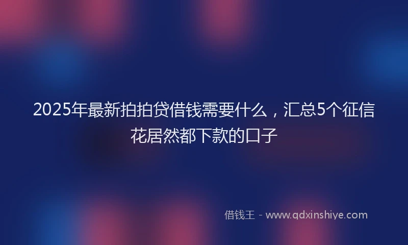 2025年最新拍拍贷借钱需要什么，汇总5个征信花居然都下款的口子