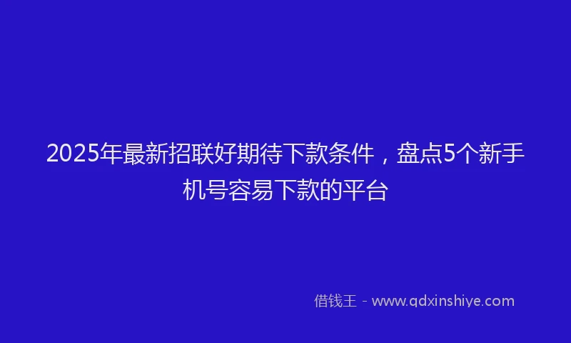 2025年最新招联好期待下款条件，盘点5个新手机号容易下款的平台