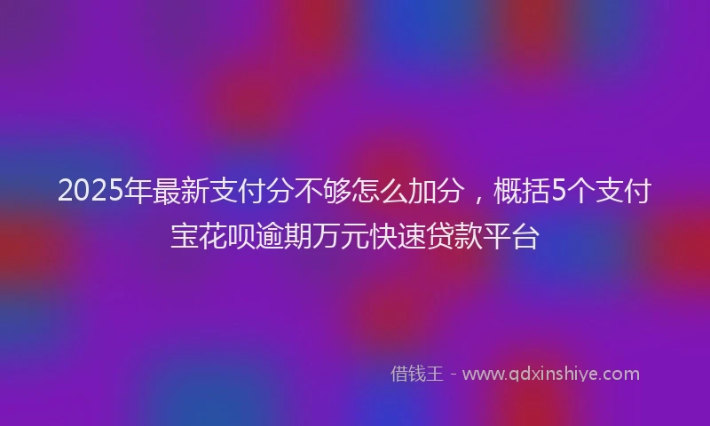 2025年最新支付分不够怎么加分，概括5个支付宝花呗逾期万元快速贷款平台