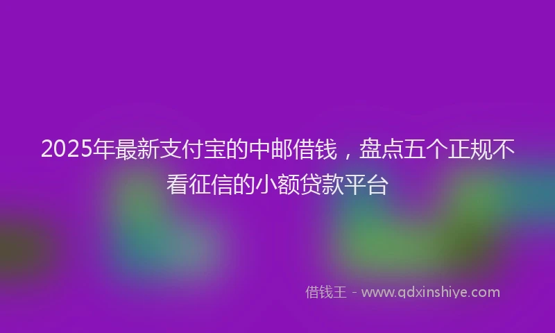 2025年最新支付宝的中邮借钱，盘点五个正规不看征信的小额贷款平台