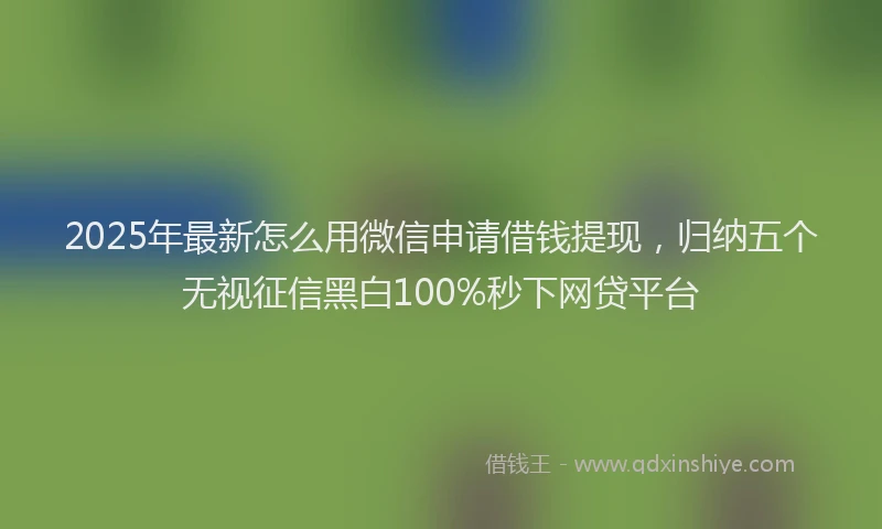 2025年最新怎么用微信申请借钱提现，归纳五个无视征信黑白100%秒下网贷平台