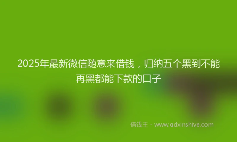 2025年最新微信随意来借钱，归纳五个黑到不能再黑都能下款的口子