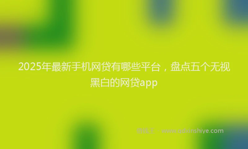 2025年最新手机网贷有哪些平台，盘点五个无视黑白的网贷app