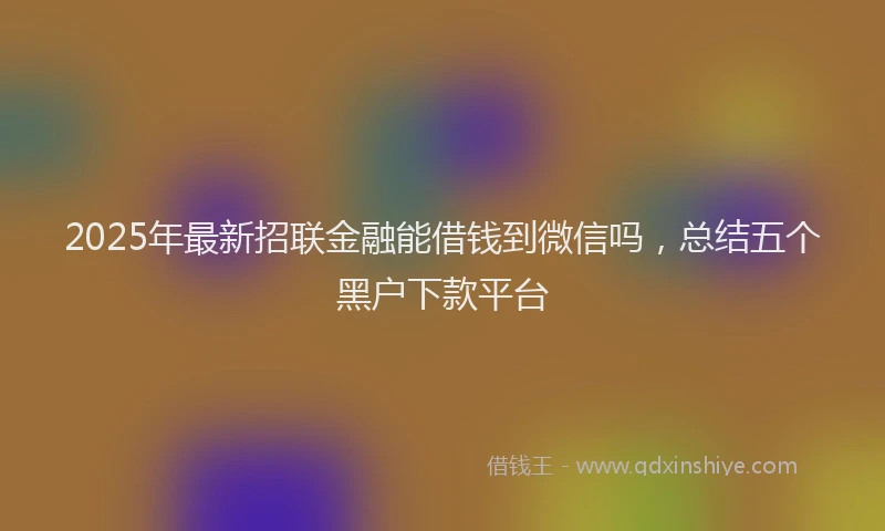 2025年最新招联金融能借钱到微信吗，总结五个黑户下款平台