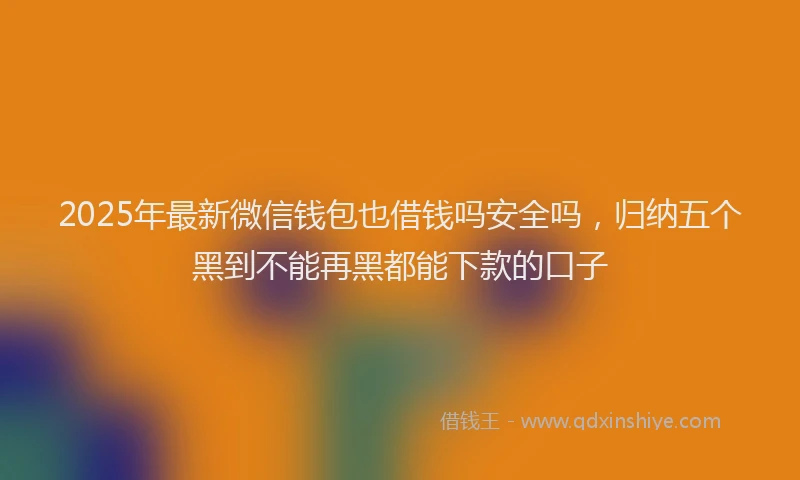 2025年最新微信钱包也借钱吗安全吗，归纳五个黑到不能再黑都能下款的口子