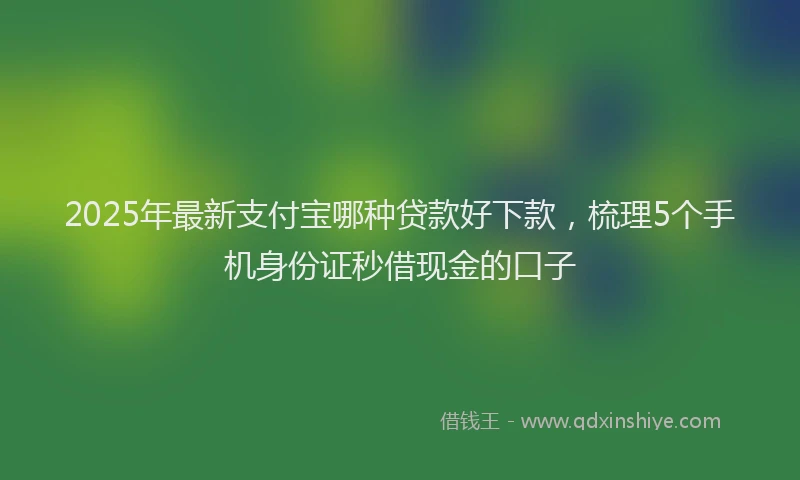 2025年最新支付宝哪种贷款好下款，梳理5个手机身份证秒借现金的口子