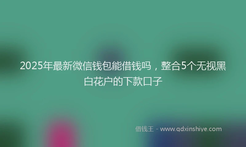2025年最新微信钱包能借钱吗，整合5个无视黑白花户的下款口子