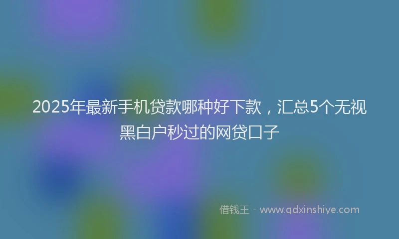2025年最新手机贷款哪种好下款，汇总5个无视黑白户秒过的网贷口子