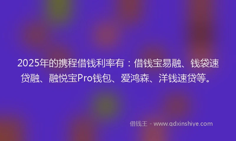 2025年的携程借钱利率有：借钱宝易融、钱袋速贷融、融悦宝Pro钱包、爱鸿森、洋钱速贷等。