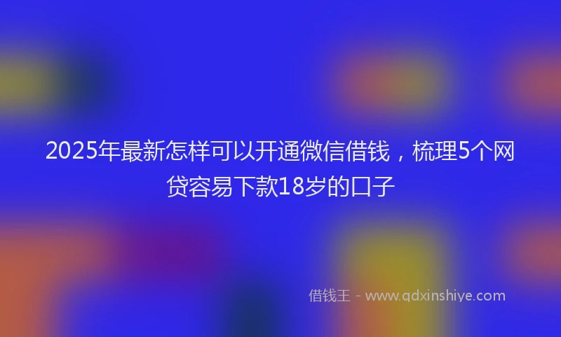 2025年最新怎样可以开通微信借钱，梳理5个网贷容易下款18岁的口子