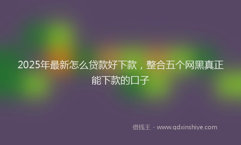2025年最新怎么贷款好下款，整合五个网黑真正能下款的口子