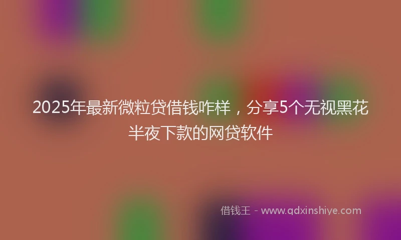 2025年最新微粒贷借钱咋样，分享5个无视黑花半夜下款的网贷软件