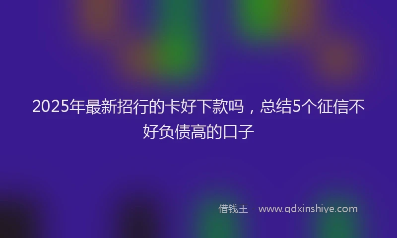 2025年最新招行的卡好下款吗，总结5个征信不好负债高的口子