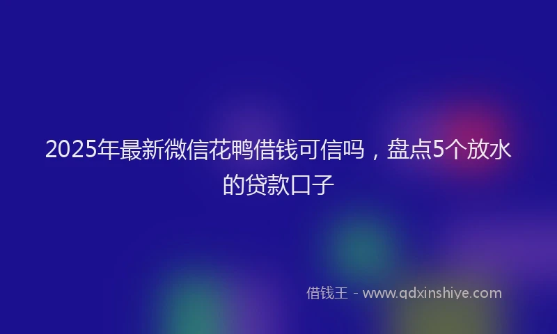 2025年最新微信花鸭借钱可信吗，盘点5个放水的贷款口子